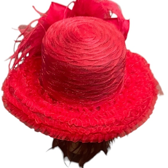 NWOT Hats by Hazel‎ Women\'s Tea Party Church Hats Horse Racing Derby, Red main image 5